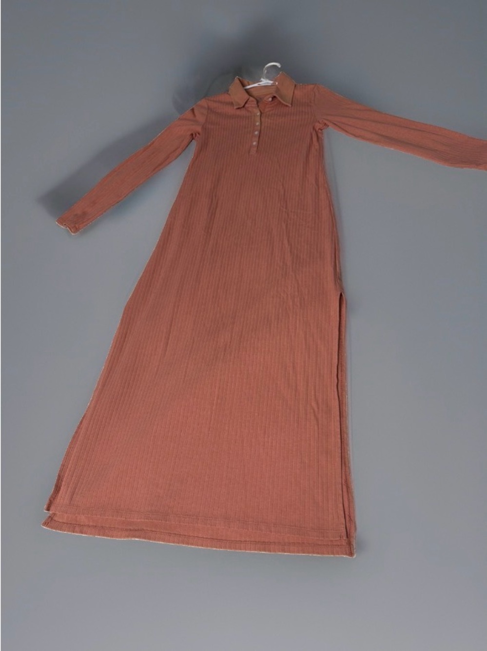 Aerie size M Long Sleeve Collared Maxi Dress in Rust